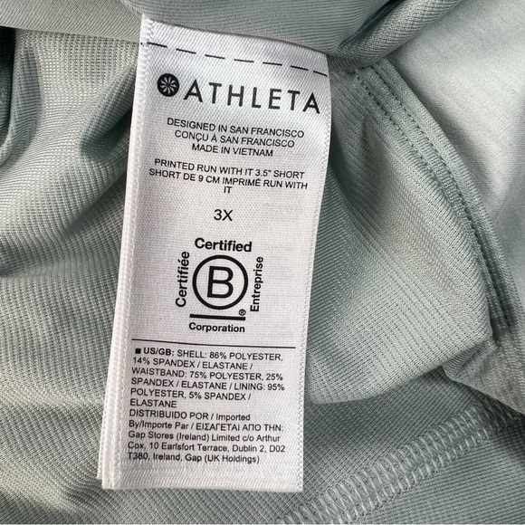 Athleta Gray Geometric Printed Run With It 3.5” Shorts In Size 3X - Picture 7 of 8